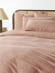 Housse de couette en percale de coton Debbie, Marron, 137 x 200 cm