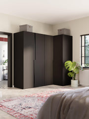 Modularer Eck-Kleiderschrank Leon, 215 cm Breite, mehrere Varianten
