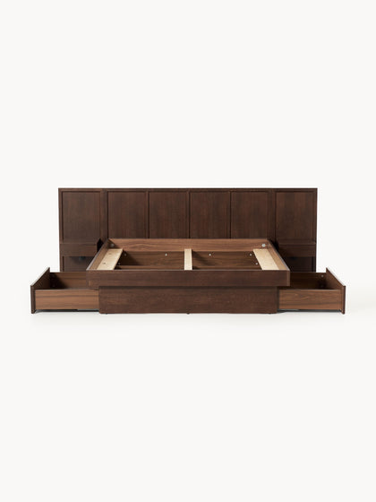 Immagine galleria 6 - Letto in legno con comodini e testiera Nanto