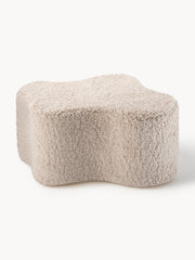 Handgefertigter Kinder-Pouf Cloud aus Teddy, Beige