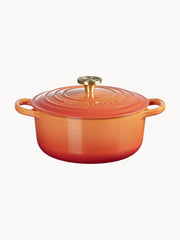Ronde braadpan Flamme Dorée van gietijzer, verschillende formaten, Oranje