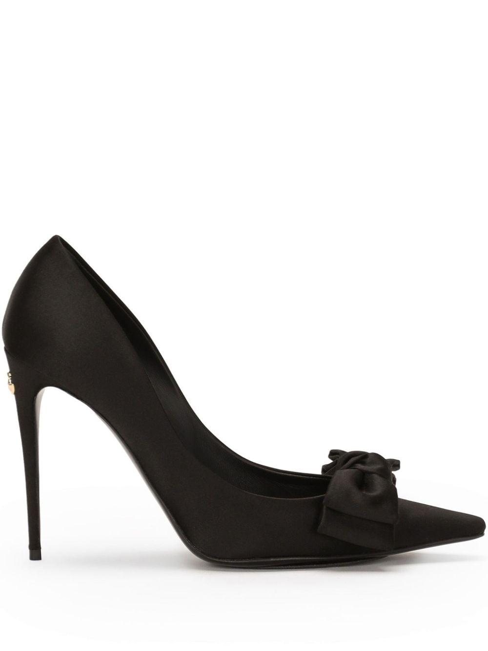 Shop Dolce & Gabbana Women's Satin Pumps In Black