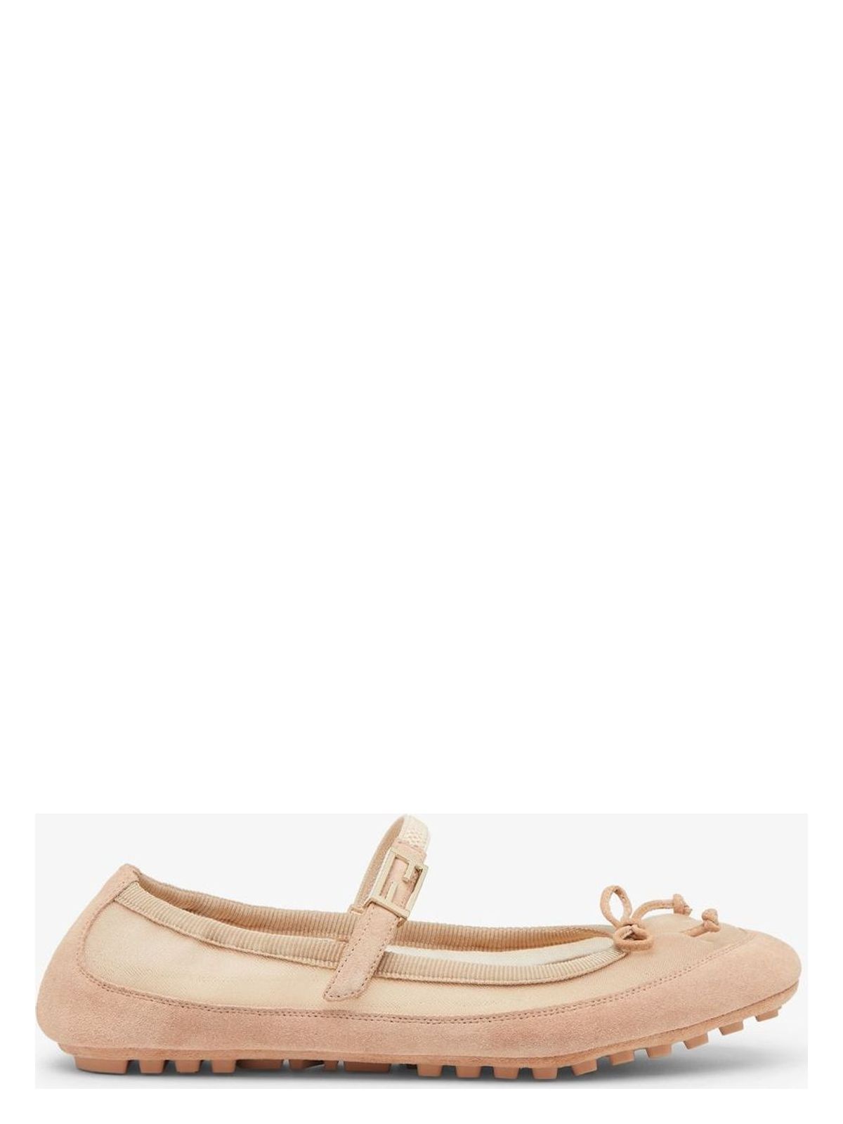 Fendi Pink Suede And Mesh Ballet Flats