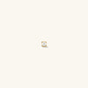 Mini Round Gemstone Flat Back Stud featuring a white pearl with a gold border, handcrafted in 14k solid gold, designed for comfort with a titanium backing post.