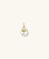 Isabel Baroque Pearl Gemstone Charm featuring an oversized baroque pearl paired with gemstones in varied settings, ideal for stacking on a chain for a bold look.