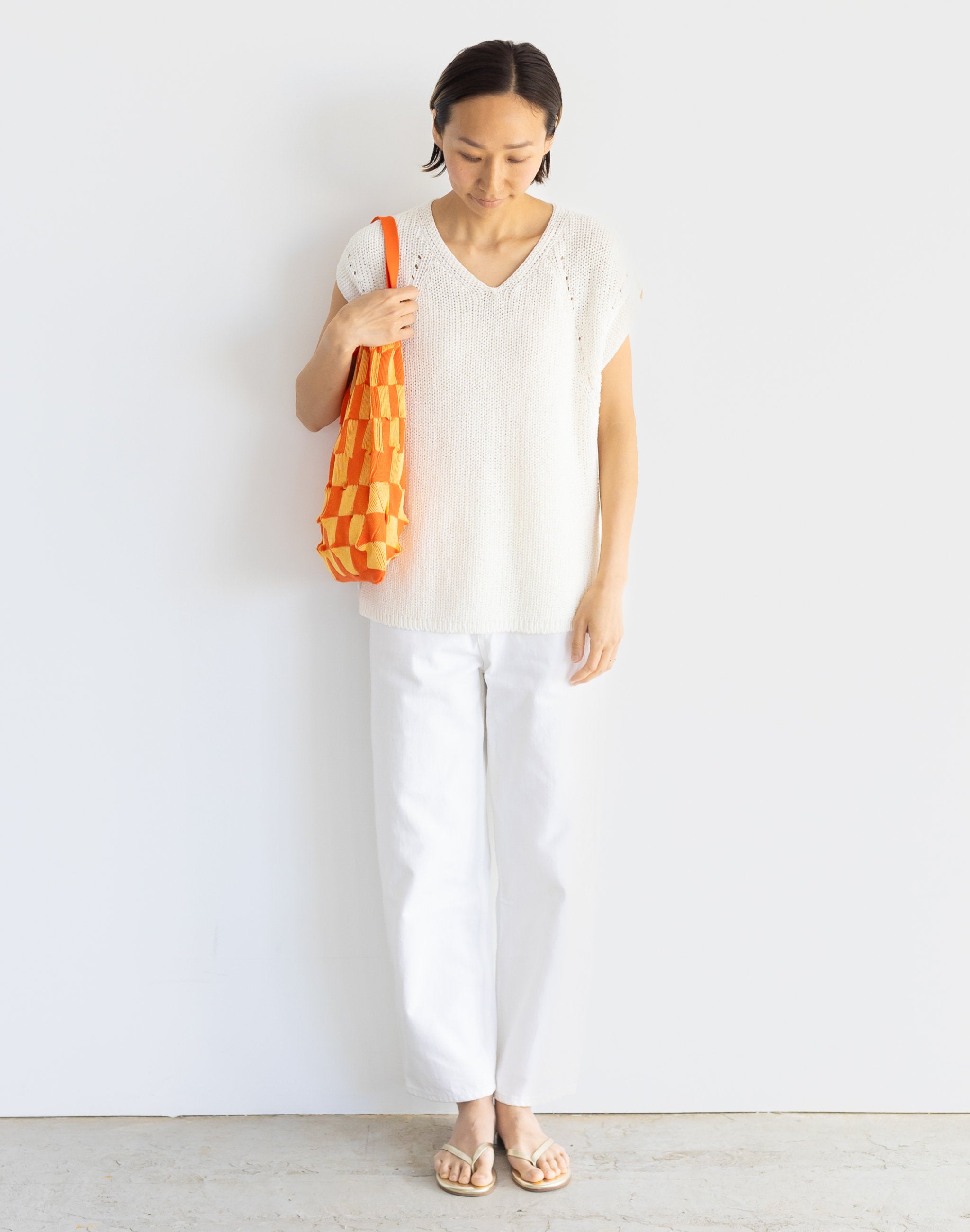 モデル着用イメージ モデル：169cm　サイズ：M　色：ホワイト