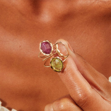 peach moonstone mood ring on body}