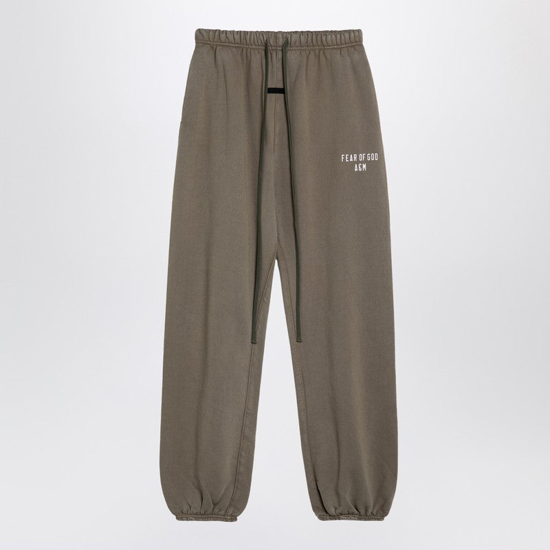Shop Essentials Military Green Jogging Trousers With Logo