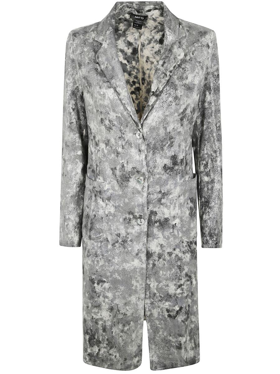 AVANT TOI AVANT TOI CAMOUFLAGE REVER NECK MICRO MAT STITCH DUSTER WITH LAMINATION