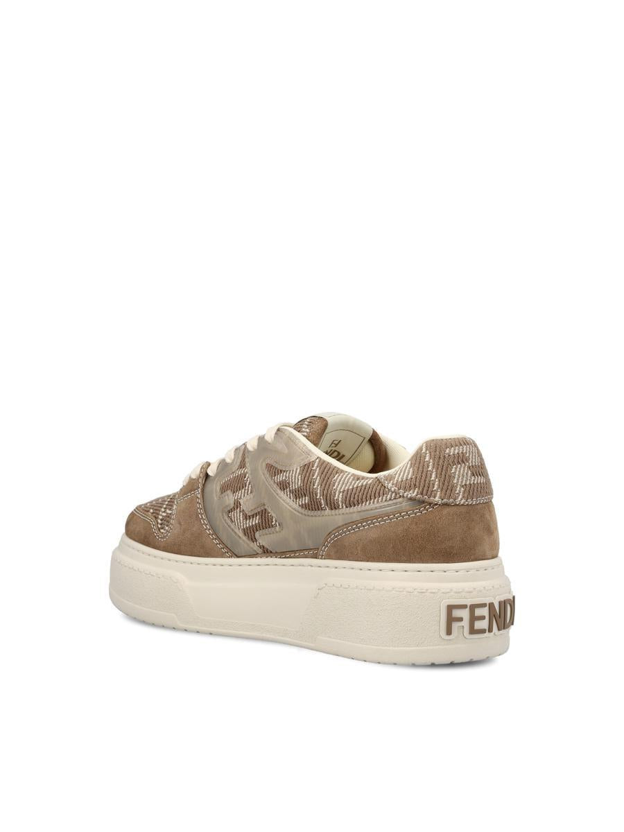 Fendi Match Canvas And Suede Low-top Sneakers