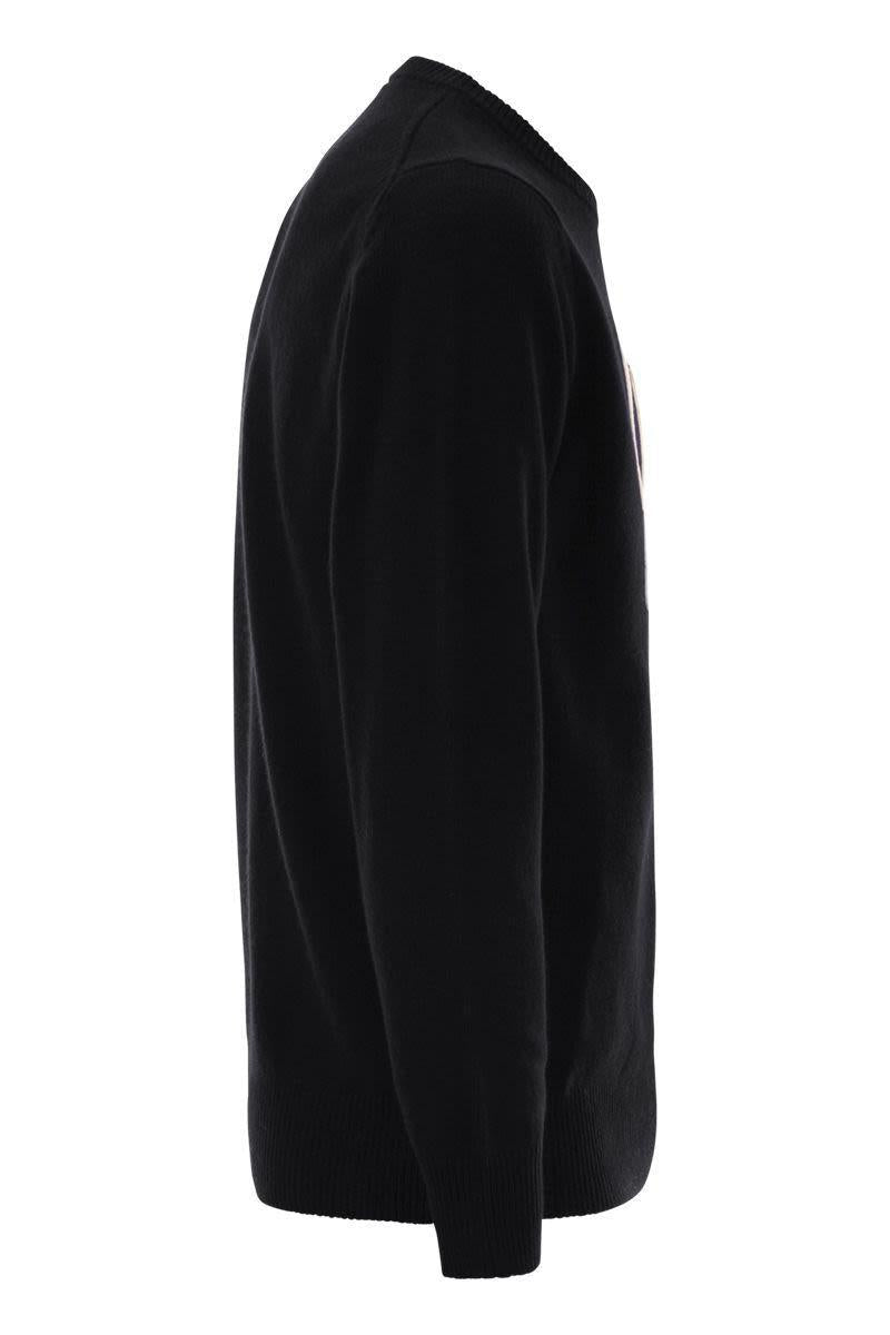 Mc2 Saint Barth Gin Tonic Wool And Cashmere Blend Jumper In Black