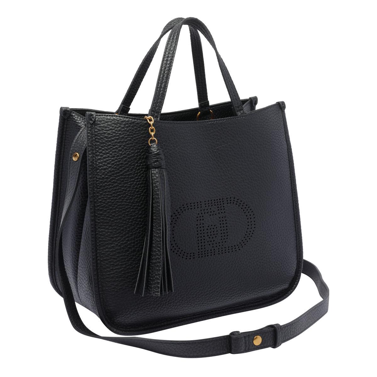 Liu •jo Double Handle Shoulder Bag With Tassel Detail In Black