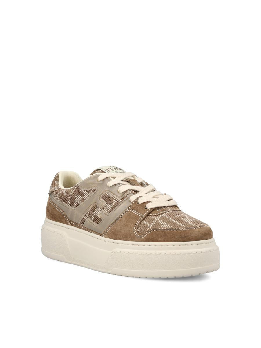 Fendi Match Canvas And Suede Low-top Sneakers