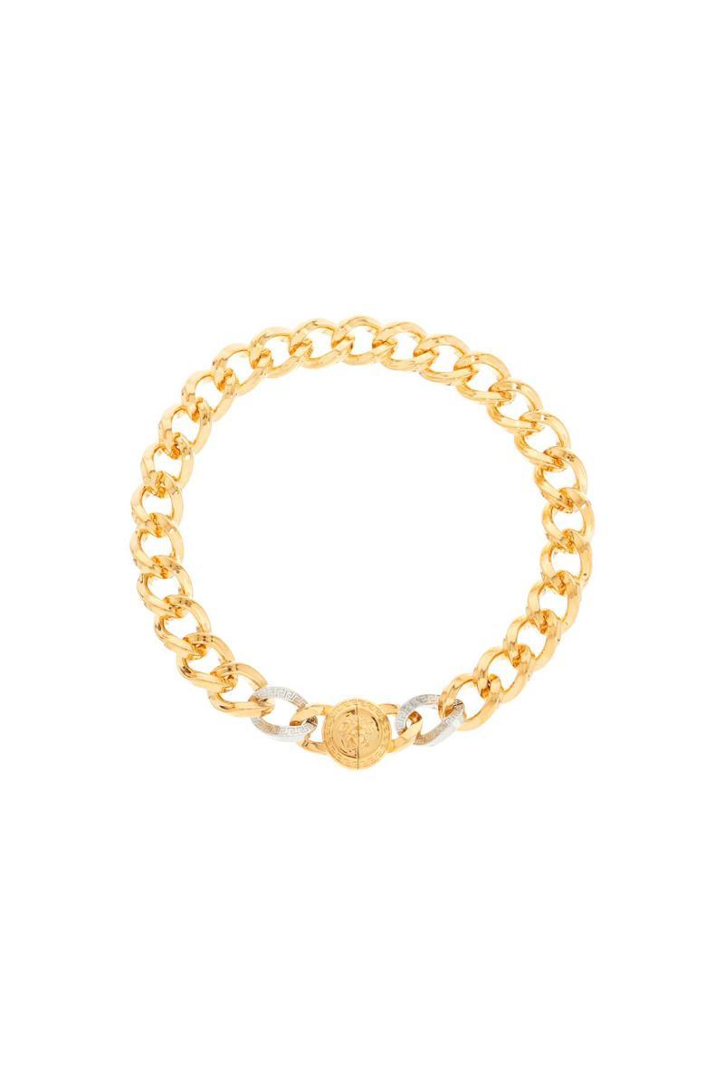 Shop Versace Necklace In Gold
