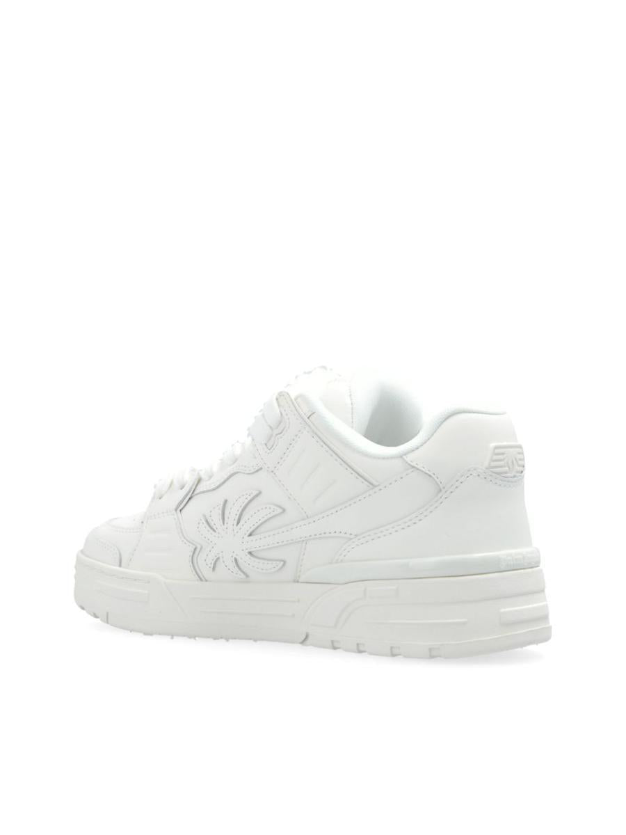 Shop Palm Angels Venice Leather Sneakers In White White