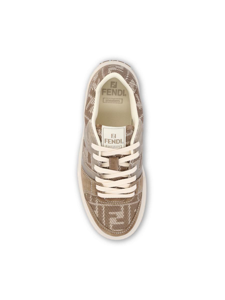 Fendi Match Canvas And Suede Low-top Sneakers