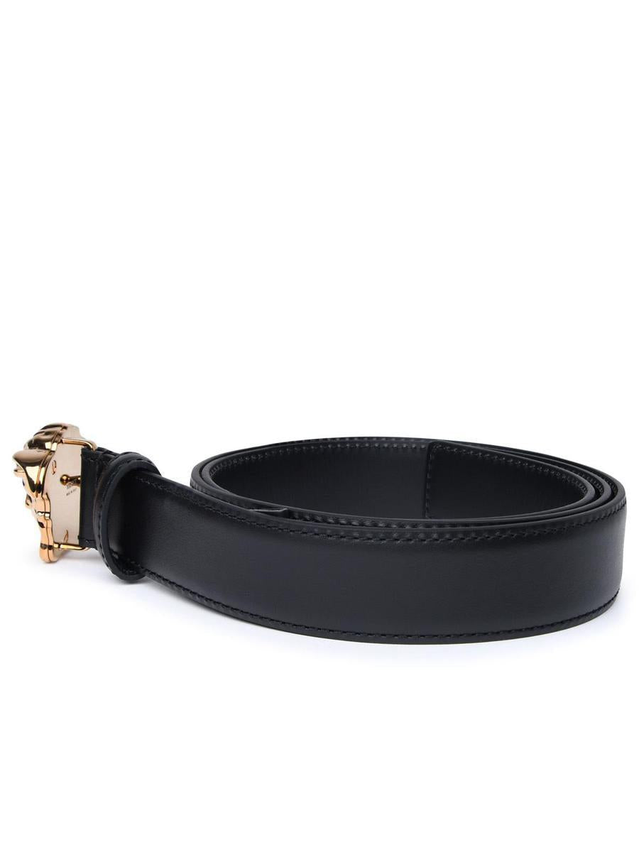 VERSACE VERSACE BLACK LEATHER BELT