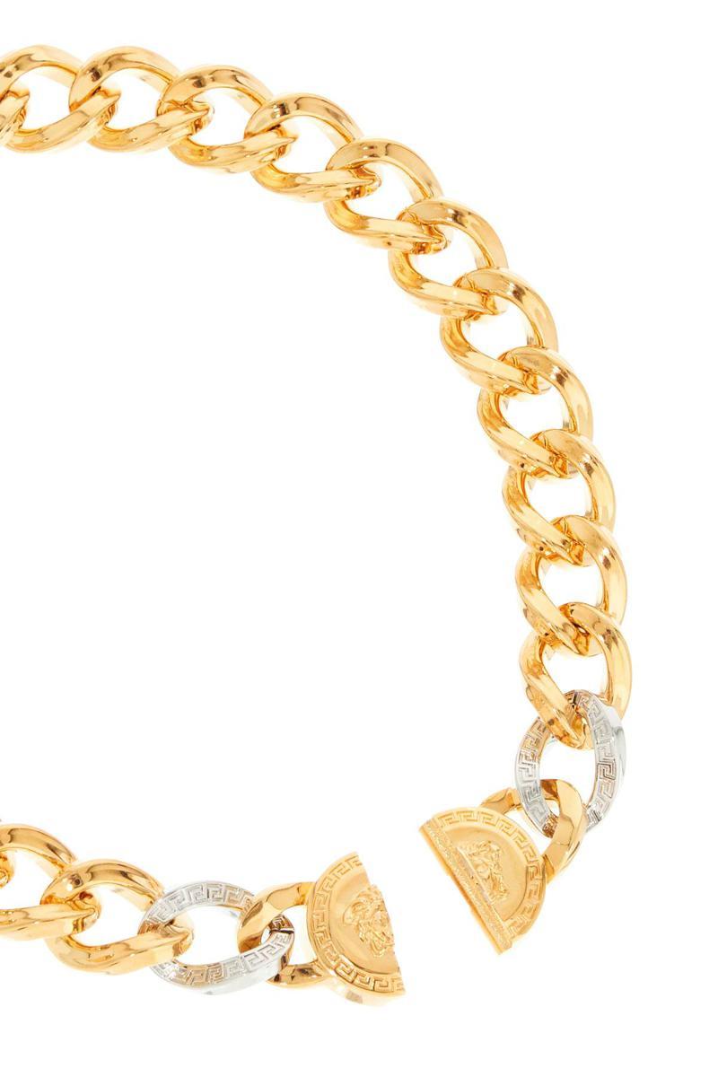 Shop Versace Necklace In Gold