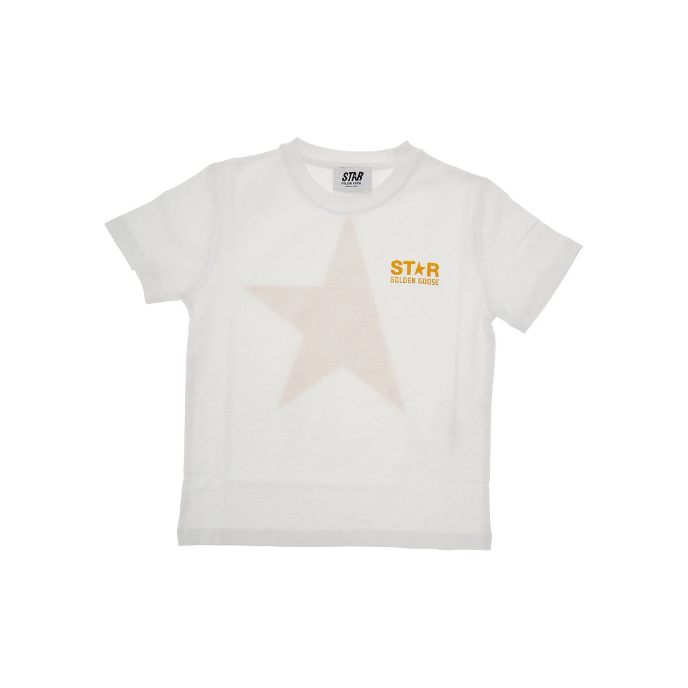 Golden Goose Star Print T-shirt Kids In White