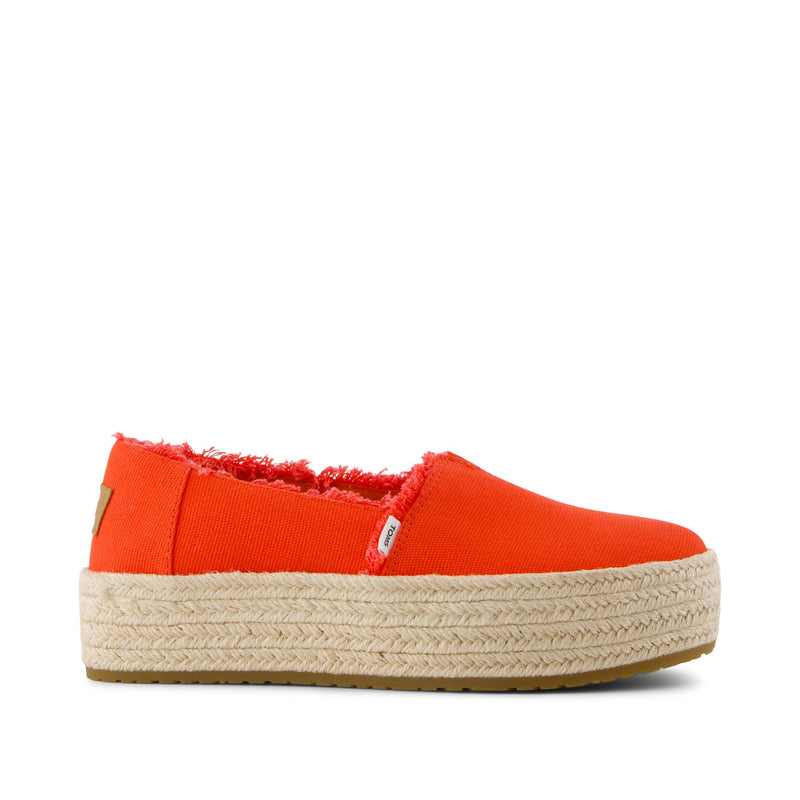 Valencia Platform Espadrille - Flame Canvas Side View Valencia Platform Espadrille - Flame Canvas Side View