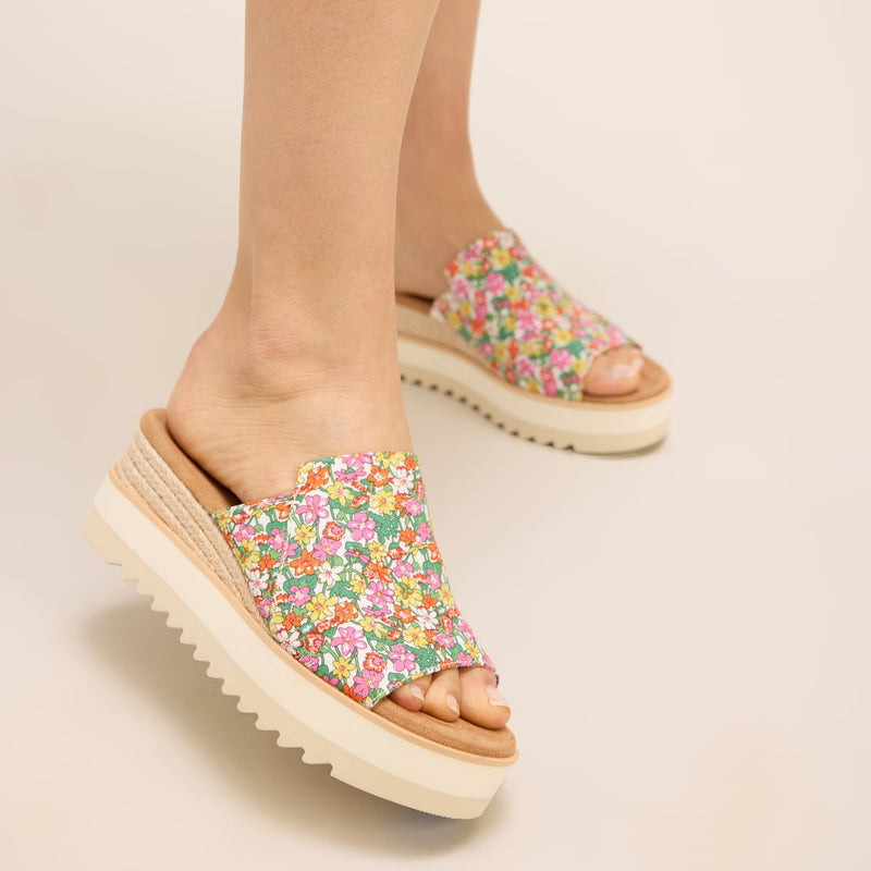 On figure image of the Liberty Isla Rose printed Diana Mules