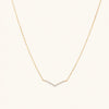 Pavé Diamond Wishbone Necklace: A 14k gold necklace featuring a wishbone pendant set with 13 pavé diamonds on a 15 to 17-inch cable chain.