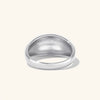 Silver Dôme Ring with a circular center, ideal for stacking with daintier rings, showcasing a classic yet bold design.