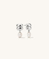 Puffy Charlotte Pearl Drop Earring featuring puffy tiers and a freshwater drop pearl, designed to make a bold fashion statement.