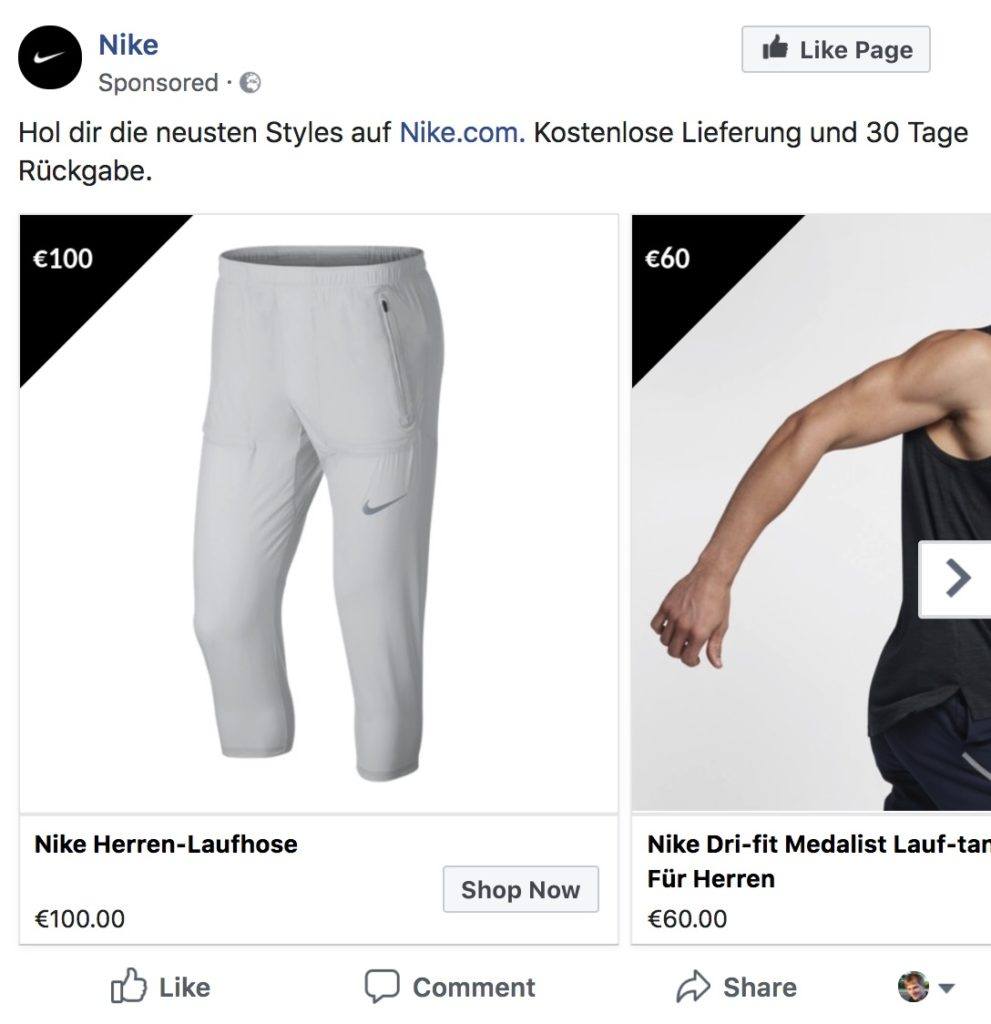 pixel di facebook - nike