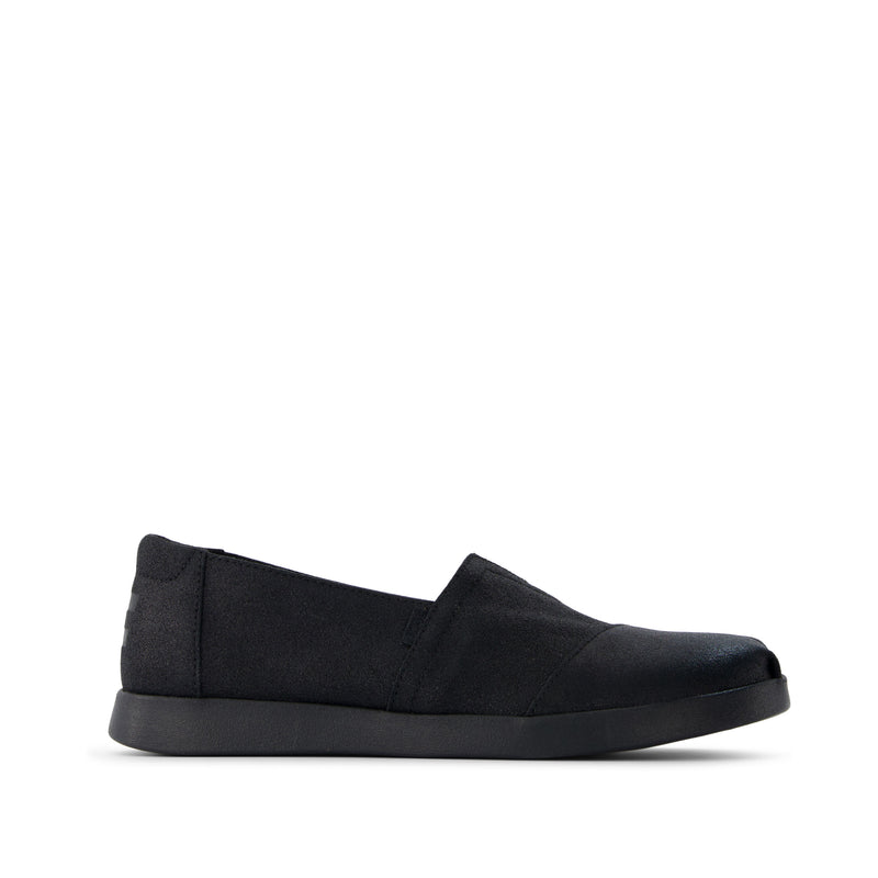 Alpargata Plus Black Metallic Suede Side View Alpargata Plus Black Metallic Suede Side View