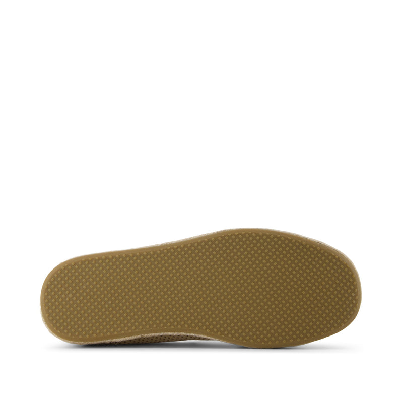Santiago Loafer - Almond Diamond Perforated Suede Bottom Sole View Santiago Loafer - Almond Diamond Perforated Suede Bottom Sole View