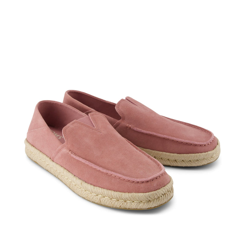 Alonso Loafer Espadrille - Ash Pink Suede Front View Alonso Loafer Espadrille - Ash Pink Suede Front View