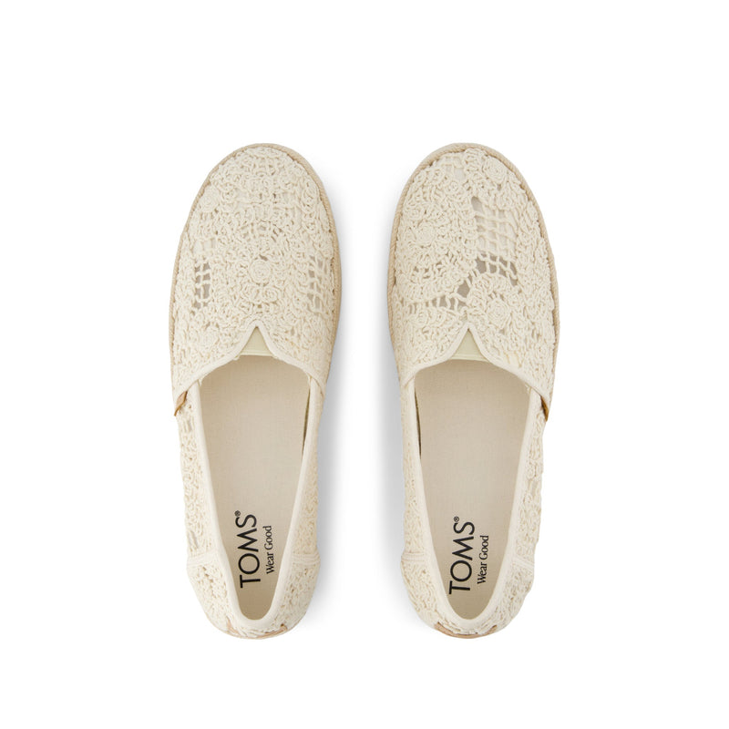 Valencia Platform Espadrille - Natural Crochet Lace Top View Valencia Platform Espadrille - Natural Crochet Lace Top View