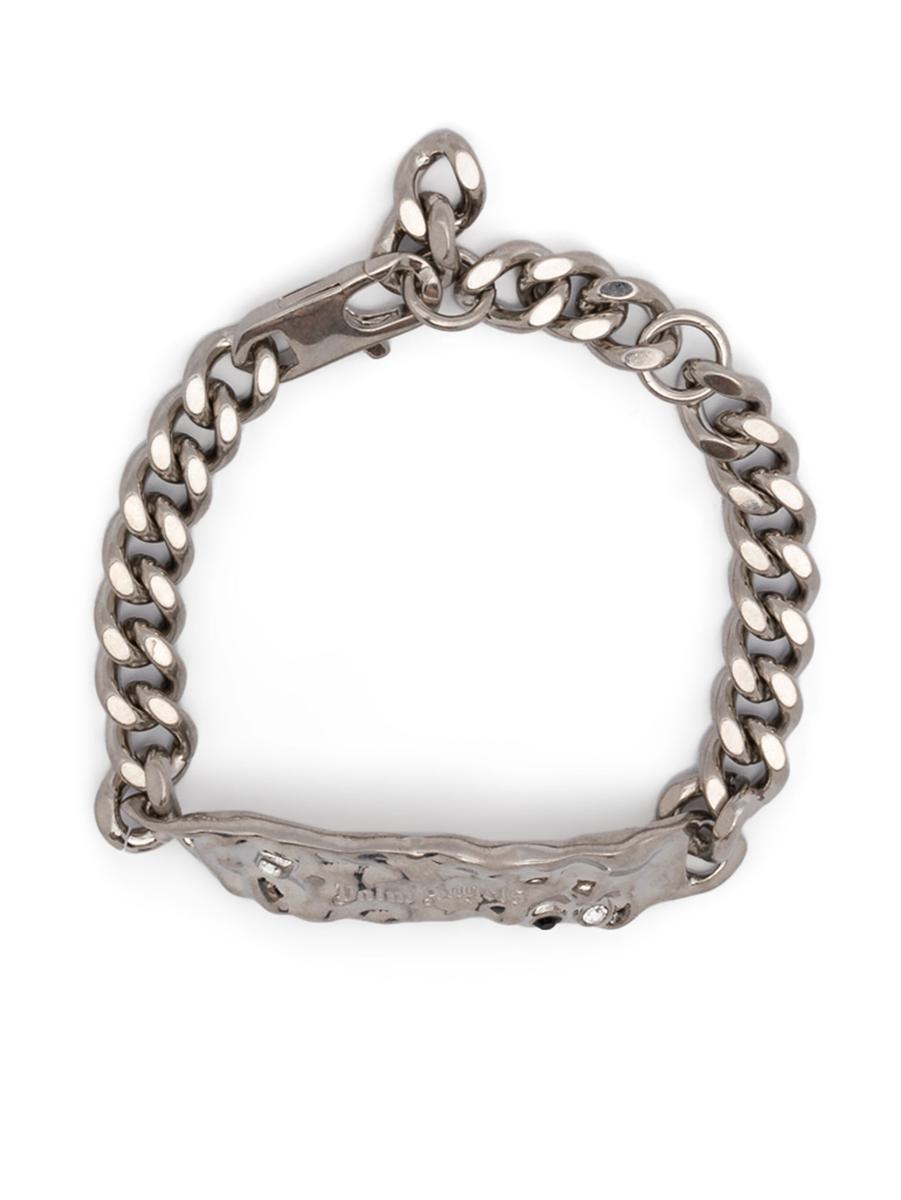 Shop Palm Angels Melted-plaque Bracelet In Silver - Transparent