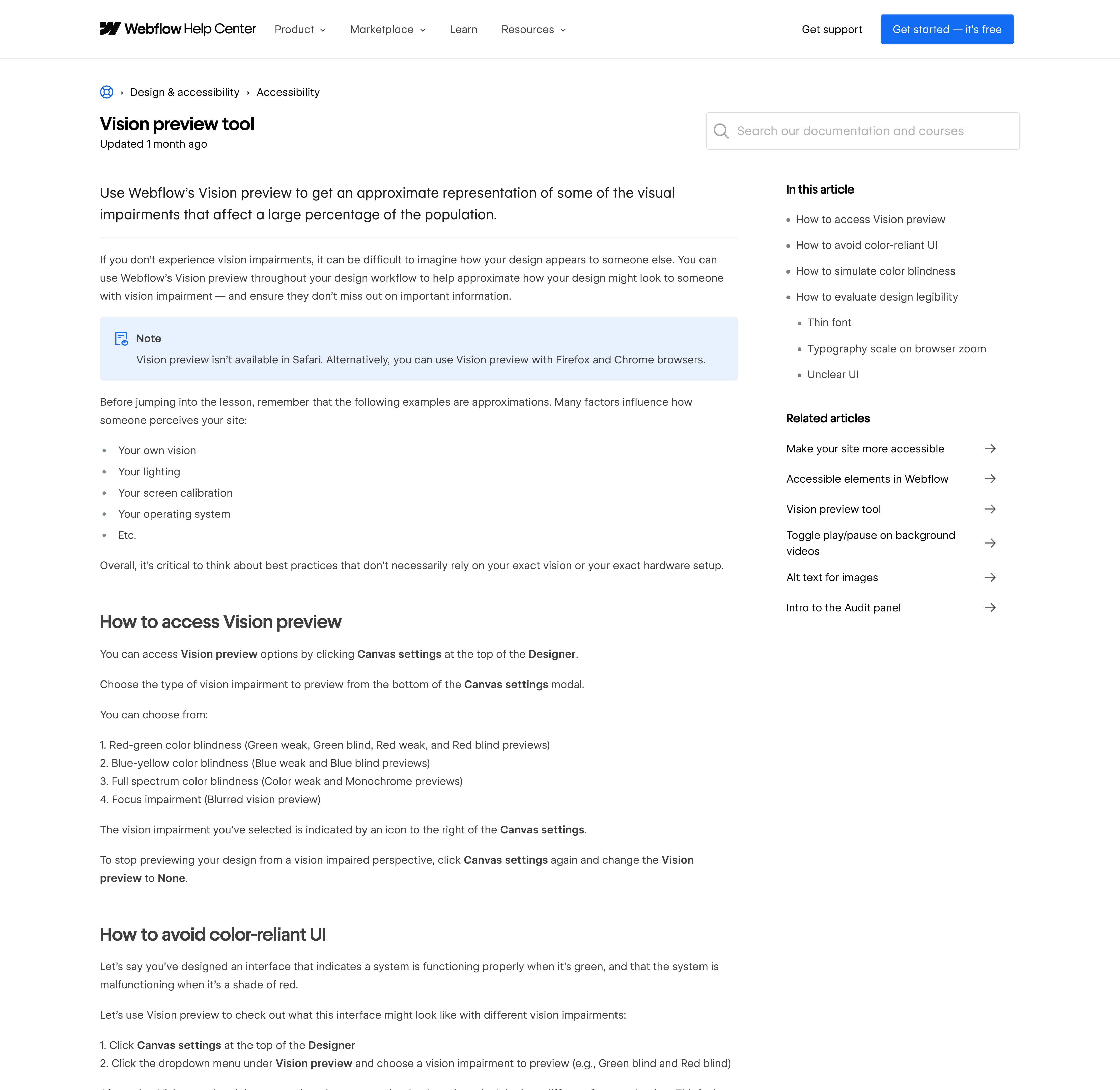 help center design for Webflow
