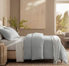 Pulled back image of Flannel Duvet Set - Shore