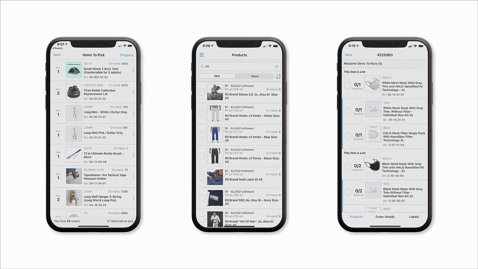 Screenshot of ShipHero on iPhone device screen