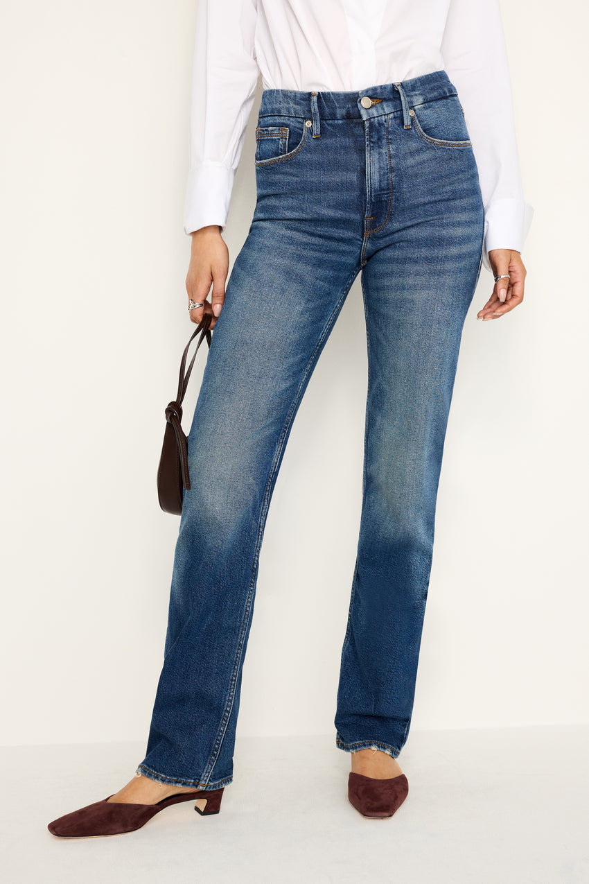 GOOD ICON STRAIGHT JEANS | INDIGO605 View 6 - model: Size 0 |