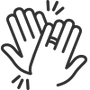 Two hands giving a high five