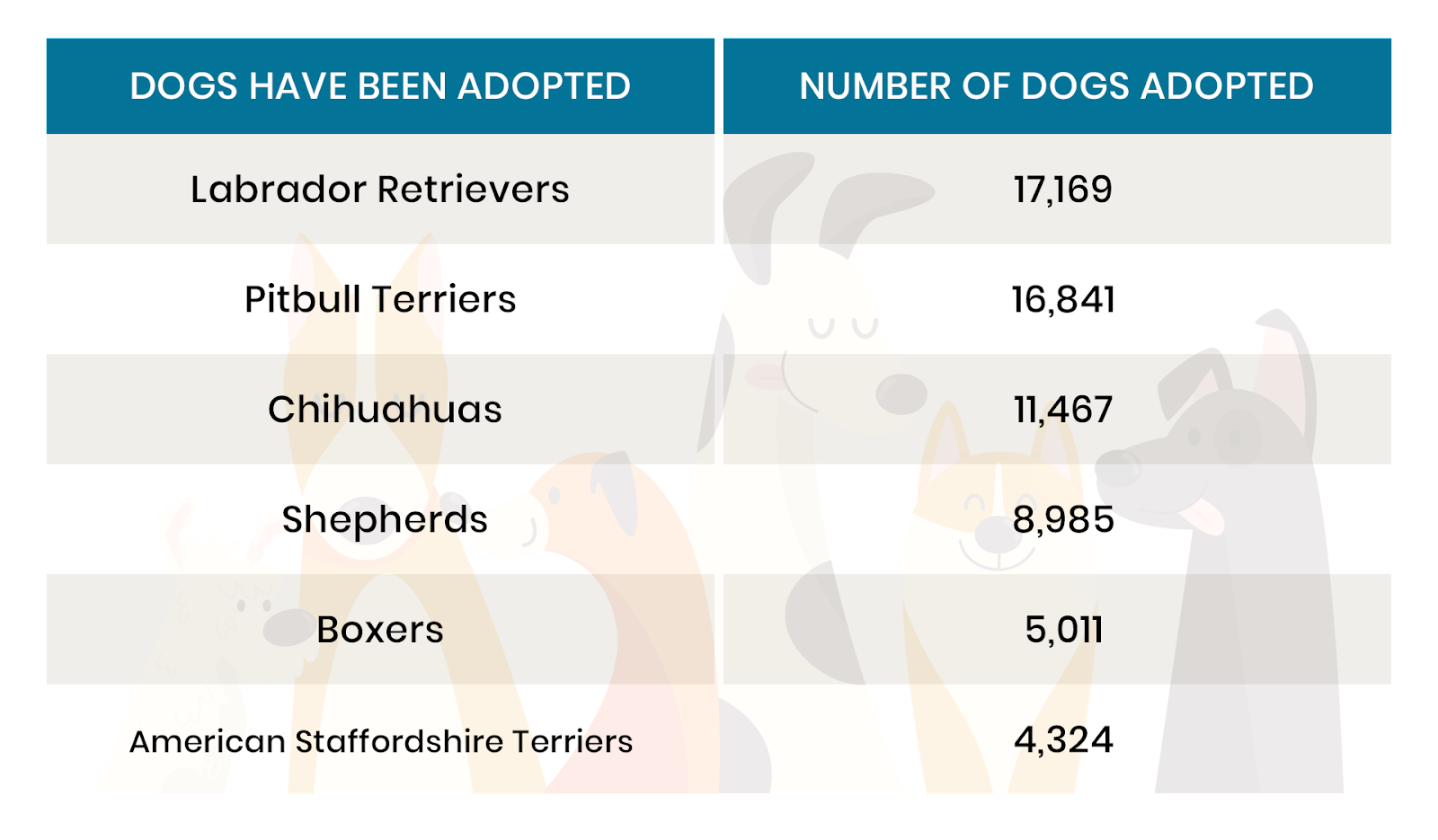 How Many Dogs Have Been Adopted