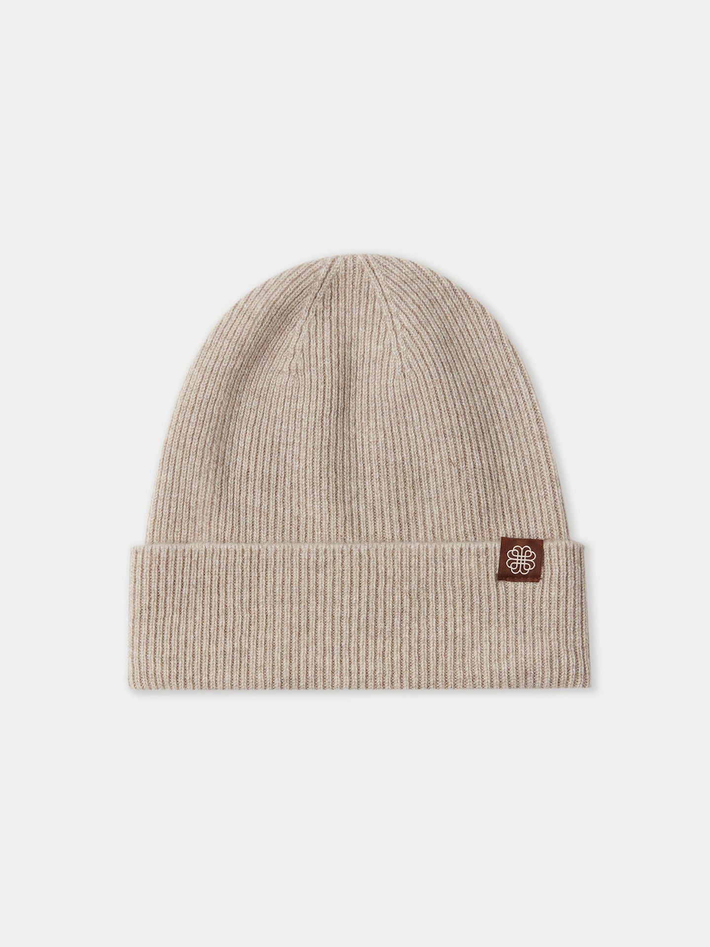 Unisex Organic Cashmere Rib Knit Beanie Warm Grey | GOBI Cashmere