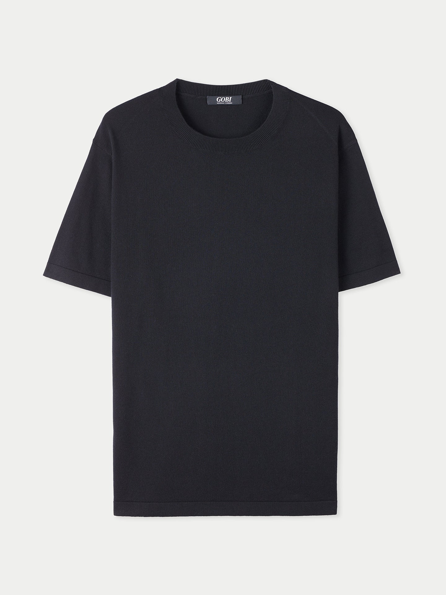 Men's Cotton Silk Cashmere Blend T-shirt Black - Gobi Cashmere