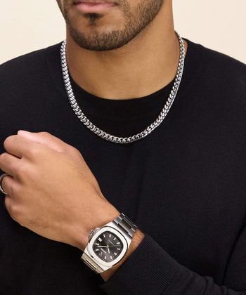 JX1 Automatic Watch + Cuban Link Chain - 8mm