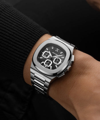 JX1 Chronograph Watch + Cuban Link Chain - 10mm