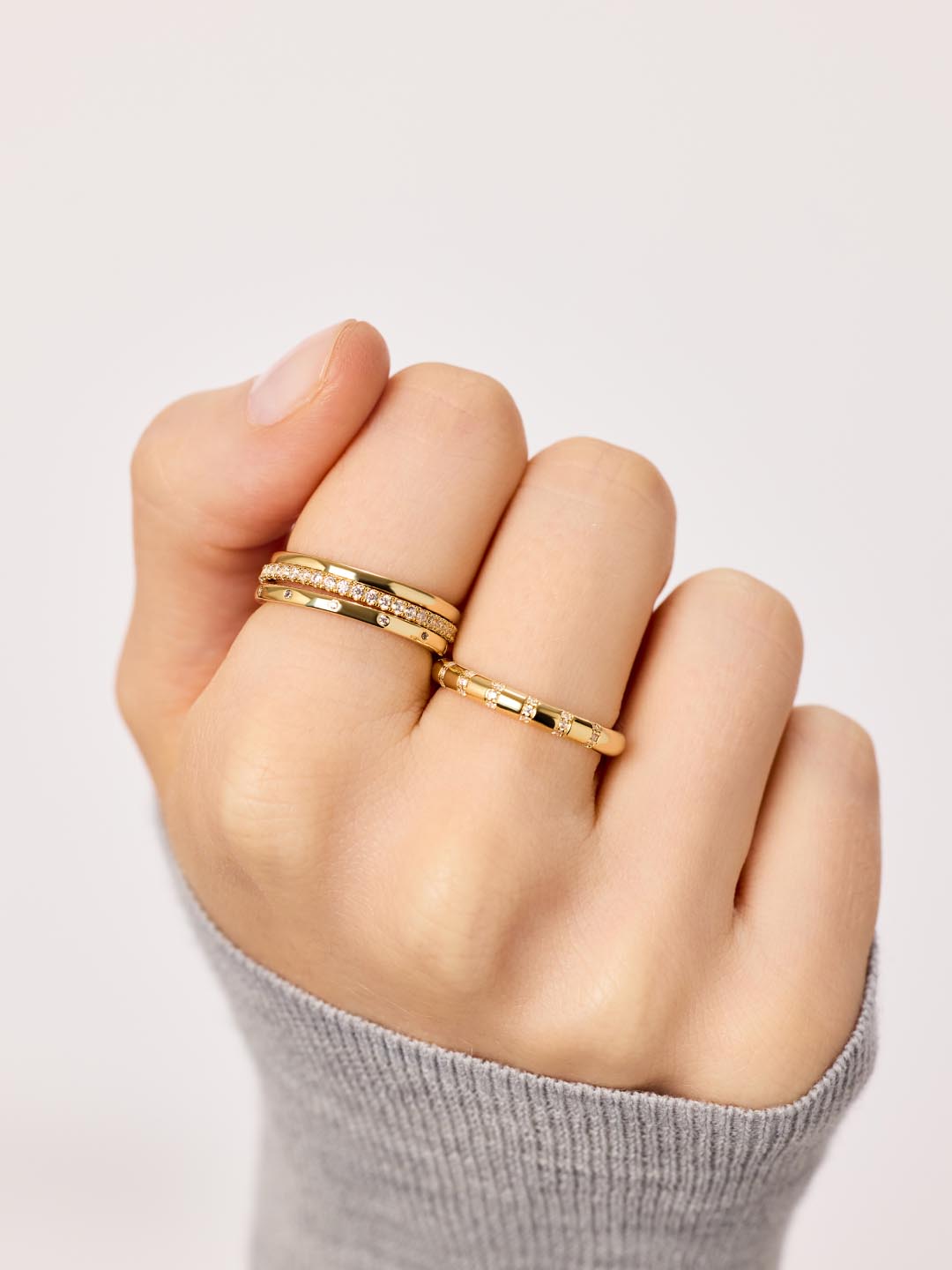 14K Gold Plated Cubic Zirconia Statement Paired Sets Rings For Women Ana Luisa Camden