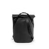 Stowable black backpack straps