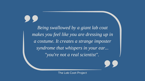 petite lab coat for women quote: being swallowed by a giant baggy lab coat