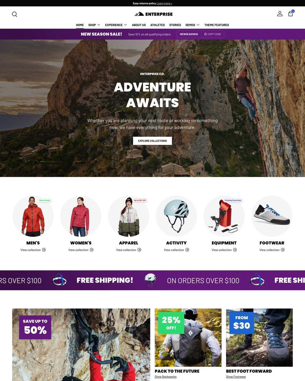 Desktop preview for Enterprise in the "Active" style