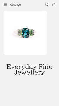 Mobile preview for Cascade in the "Elegant" style