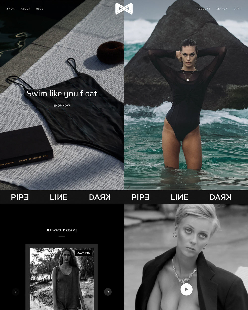 Desktop preview for Pipeline in the "Dark" style